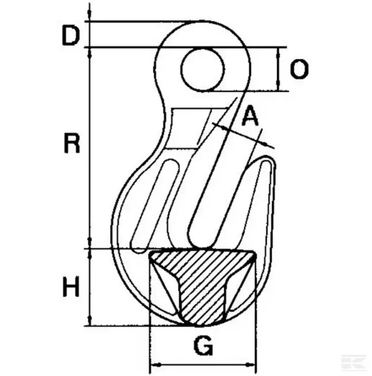 Opkortekrog G80 Med øje Stål INK - Danatek 4 Opkortekrog G80 Med øje Stål INK - Danatek - Billede 2