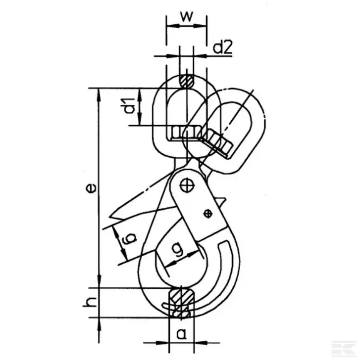 Sikkerhedskrog G80 Med Svirvel Med øje SKS - Danatek 4 Sikkerhedskrog G80 Med Svirvel Med øje SKS - Danatek - Billede 2