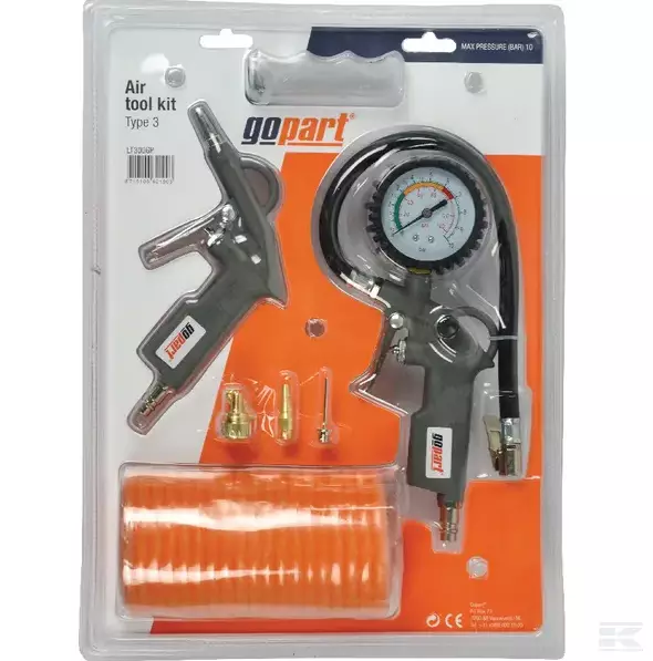 Luftkit Med Blæsepistol, Luftpåfylder, Spiralslange Og Tilbehør - Danatek 3 Luftkit Med Blæsepistol, Luftpåfylder, Spiralslange Og Tilbehør - Danatek