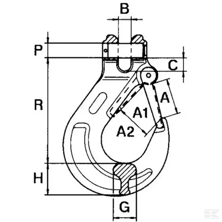 Lastekrog G80 Med Gaffel Og Spærre Stål 10 Mm SPG - Danatek 4 Lastekrog G80 Med Gaffel Og Spærre Stål 10 Mm SPG - Danatek - Billede 2