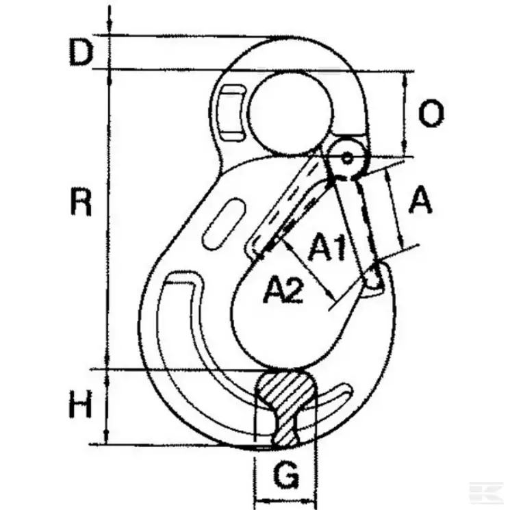 Lastekrog G80 Med Gaffel Og Spærre Stål 10 Mm SPG - Danatek 5 Lastekrog G80 Med Gaffel Og Spærre Stål 10 Mm SPG - Danatek - Billede 3