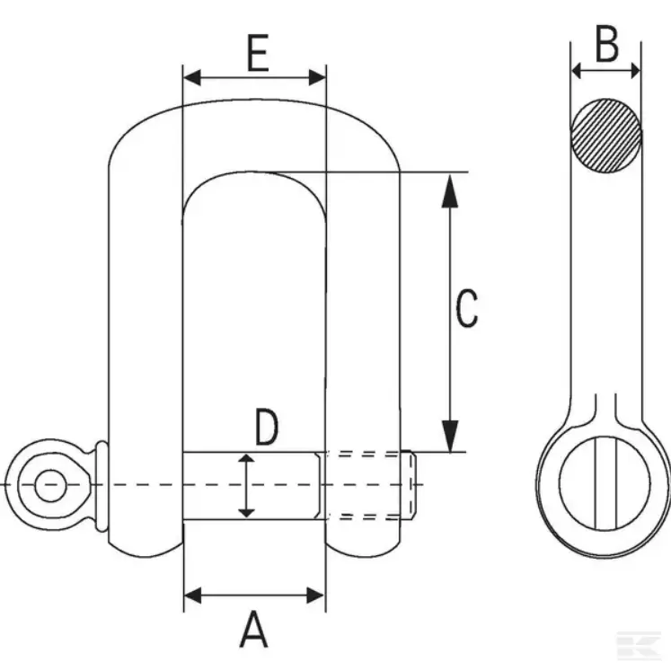 Sjækel D 3/8 Galv - Danatek 4 Sjækel D 3/8 Galv - Danatek - Billede 2