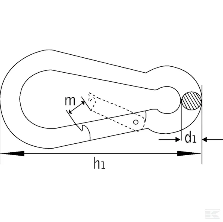 Karabinhage Rustfrit Stål A4 - Danatek 4 Karabinhage Rustfrit Stål A4 - Danatek - Billede 2